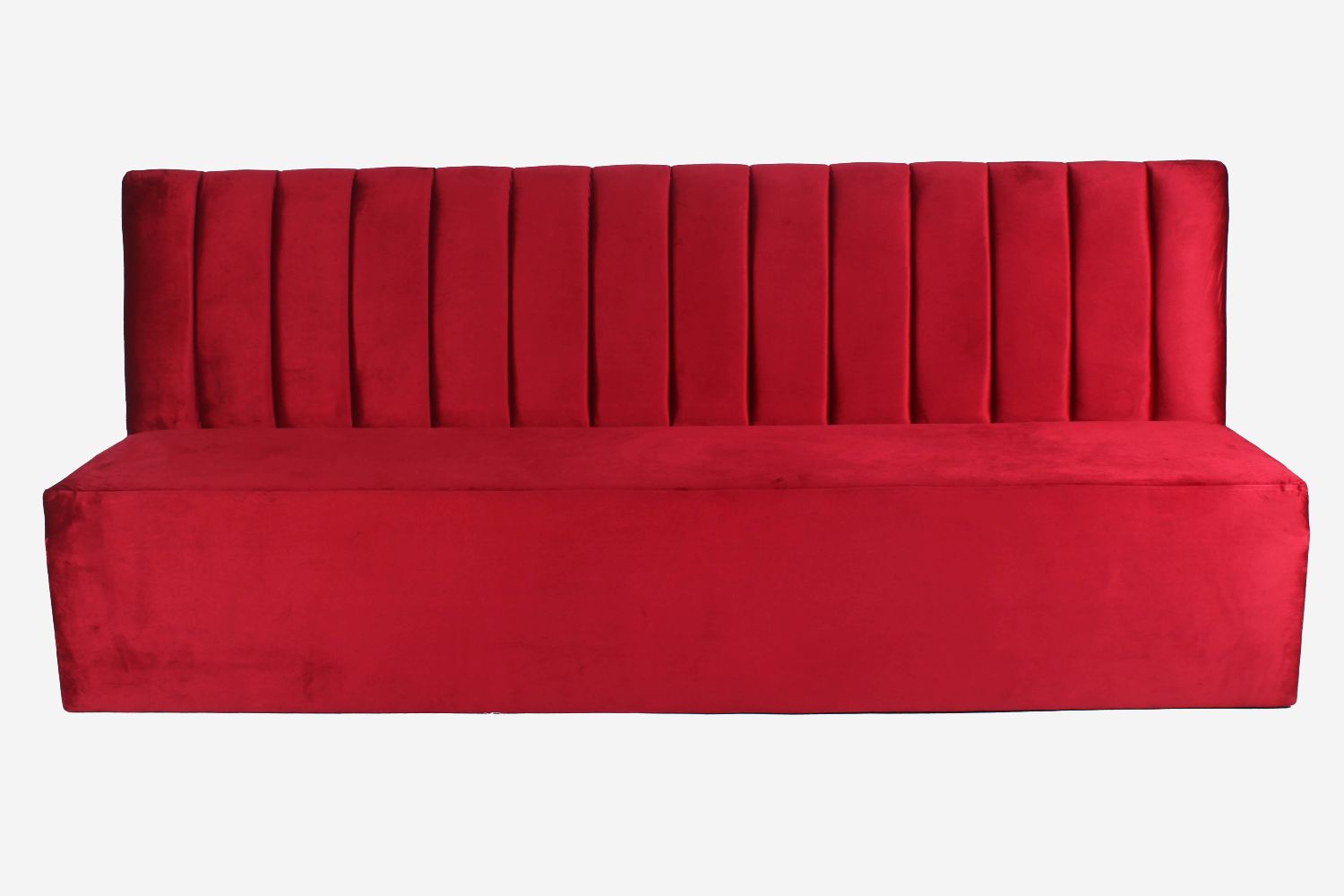Panton Chanelled Banquette - Red Velvet