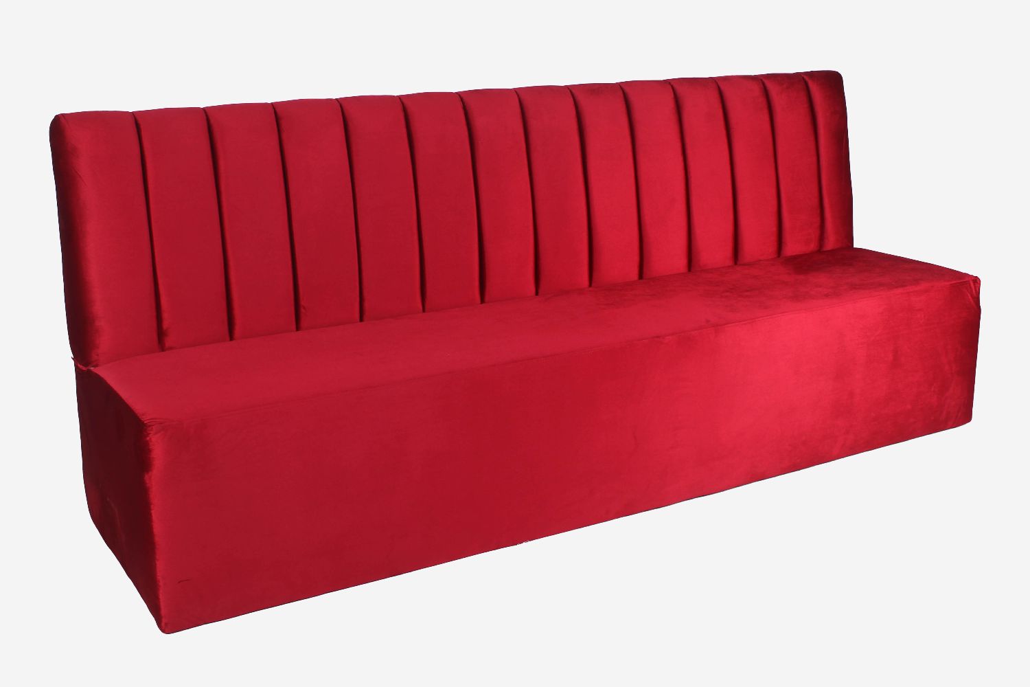 Panton Chanelled Banquette - Red Velvet